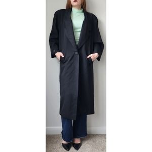 VINTAGE Linda Richards Single Button Long Overcoat Wool 10